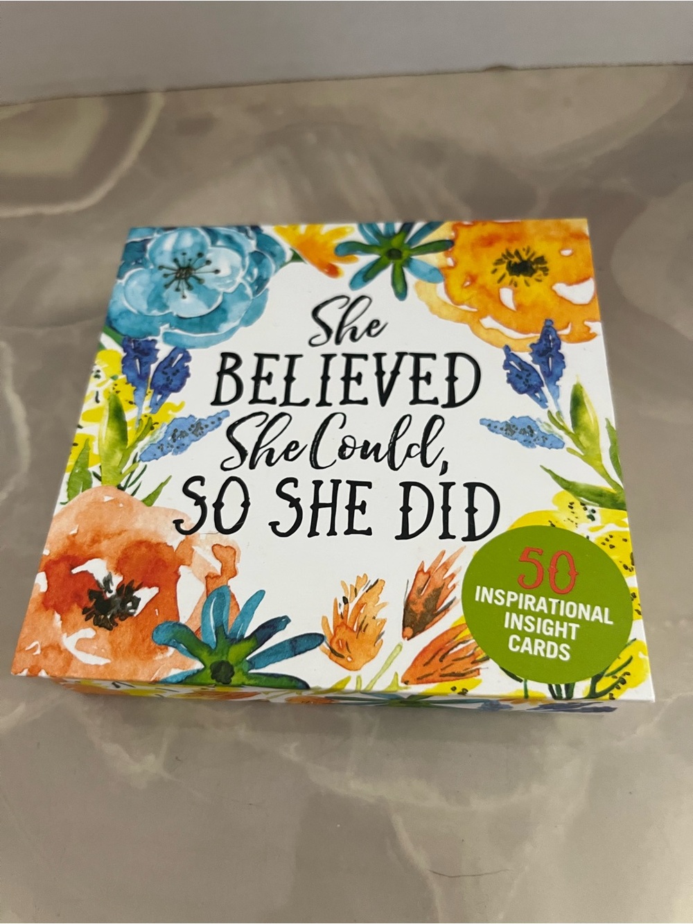 Inspirational Insight Cards - She Believed She Could, So She Did (Floral)
